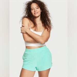 Victoria’s Secret Turquoise Blue Terry Cloth Loungewear Stretch Casual Shorts XS